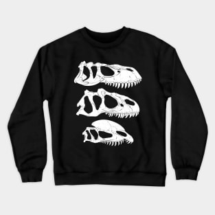 Torvosaurus Allosaurus Dilophosaurus fossil skulls Crewneck Sweatshirt